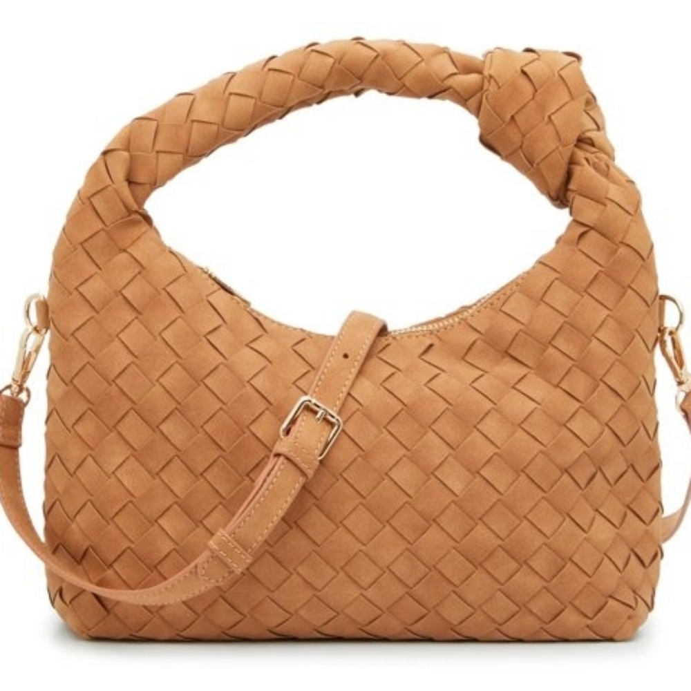 Crown Vintage Woven Knotted Hobo Bag